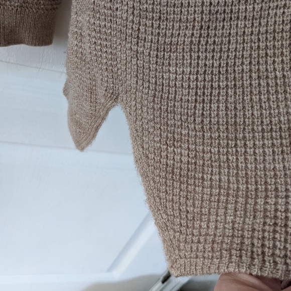 Kersh Merino Blend V-Neck waffle knit Sweater in tan camel toneb XXL @T1 - Picture 9 of 10